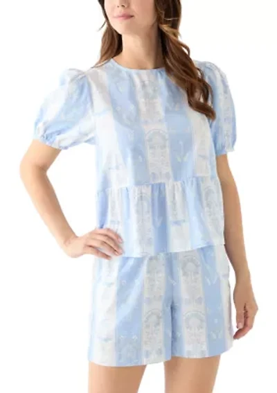Women's Bow Back Printed Top