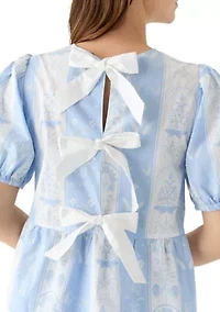 Women's Bow Back Printed Top