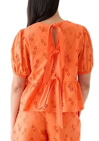 Women's Short Sleeve Bow Back Top
