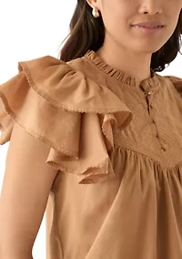 Women's Short Flutter Sleeve Top