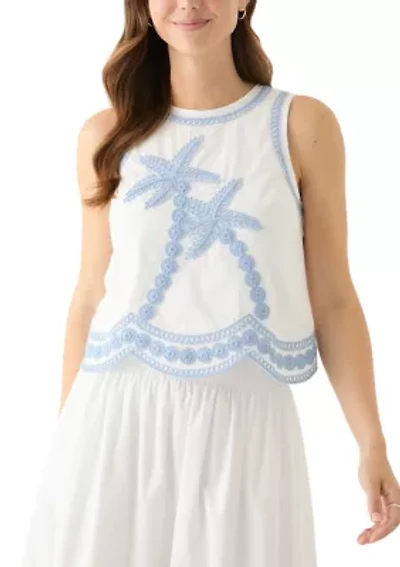 Women's Sleeveless Embroidered Tank Top