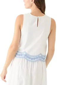Women's Sleeveless Embroidered Tank Top
