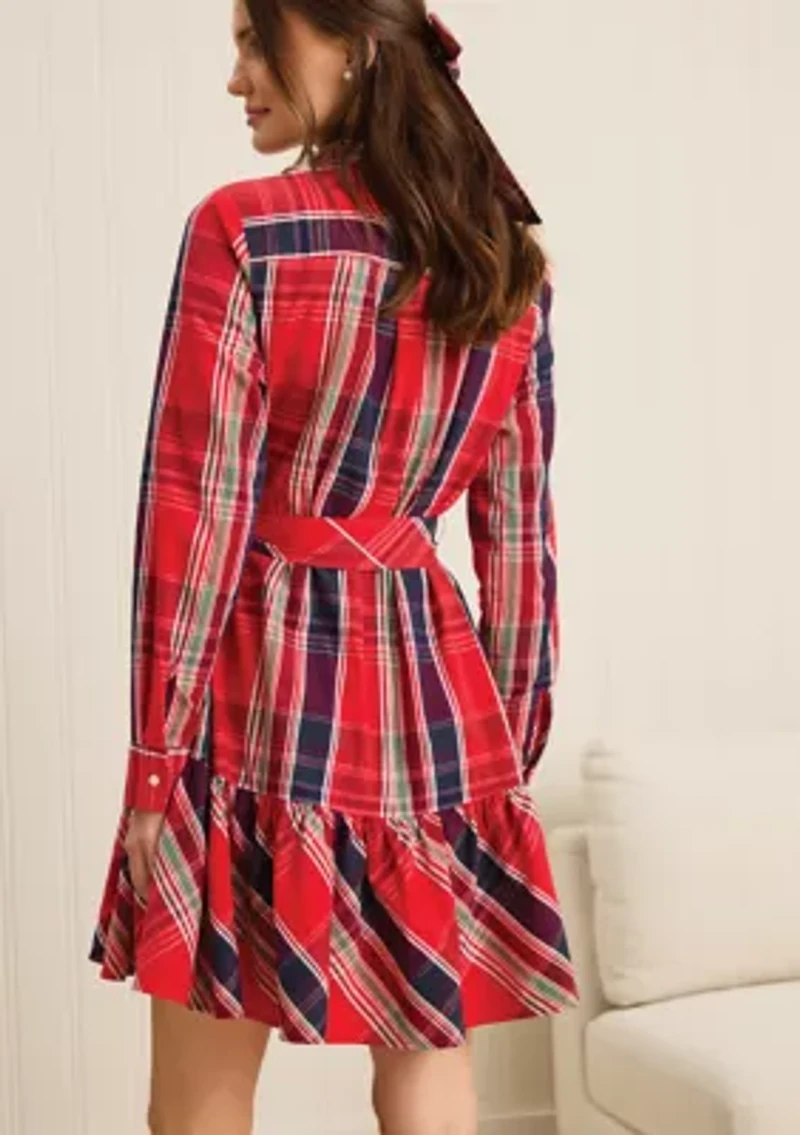 Sewing Down South x Crown & Ivy™ Sew Merry Long Sleeve Shirt Dress with Sash