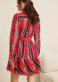 Sewing Down South x Crown & Ivy™ Sew Merry Long Sleeve Shirt Dress with Sash