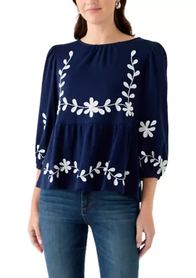 Women's 3/4 Sleeve Peplum Top