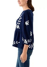 Women's 3/4 Sleeve Peplum Top