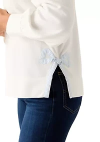 Women's Long Bow Puff Sleeve Sweatshirt