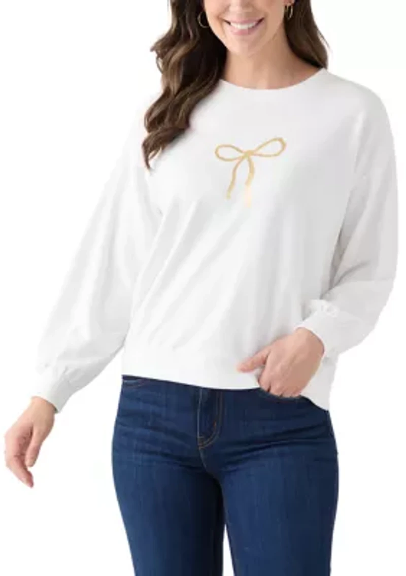 Women's Long Sleeve Embellished Sweatshirt