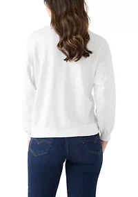 Women's Long Sleeve Embellished Sweatshirt