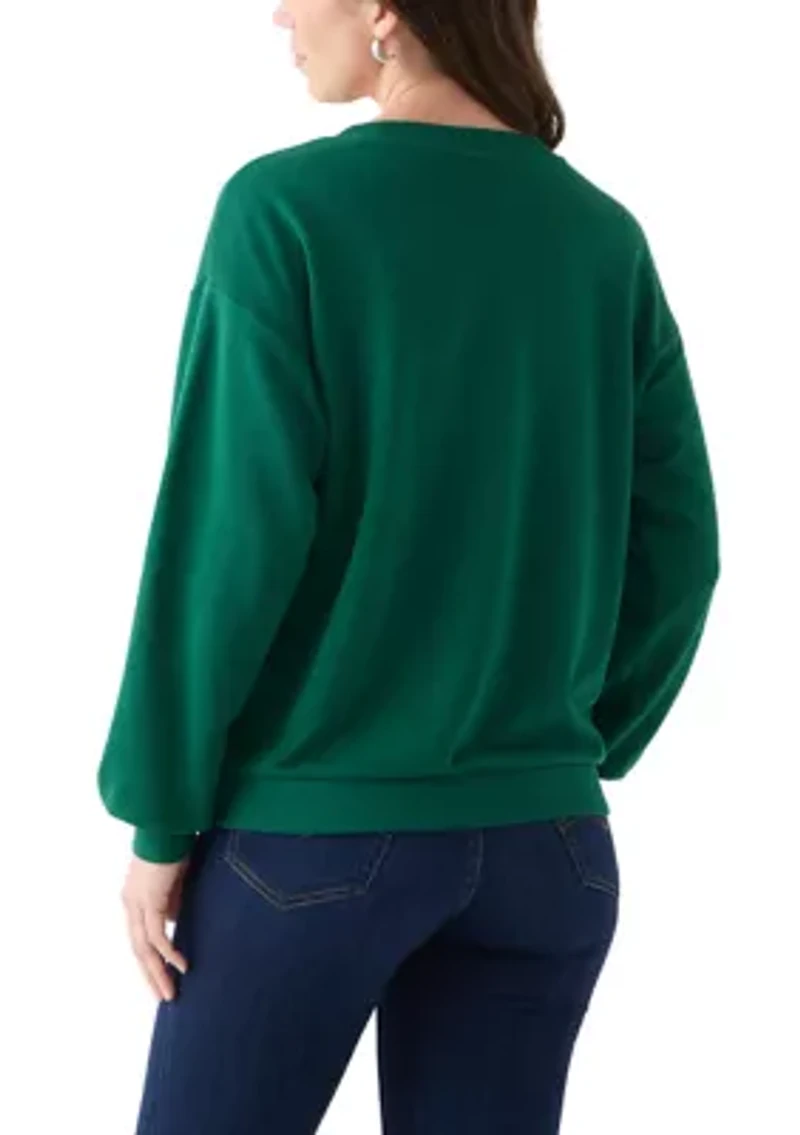 Women's Long Sleeve Embroidered Sweatshirt