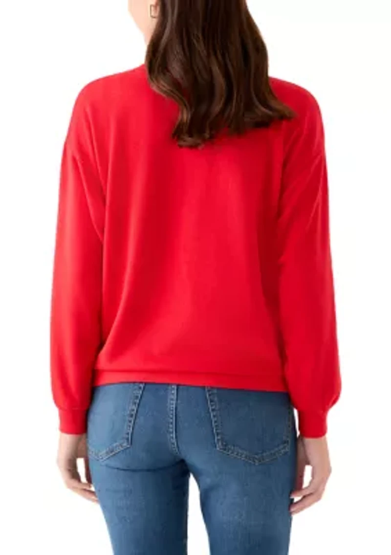 Women's Long Sleeve Embroidered Sweatshirt