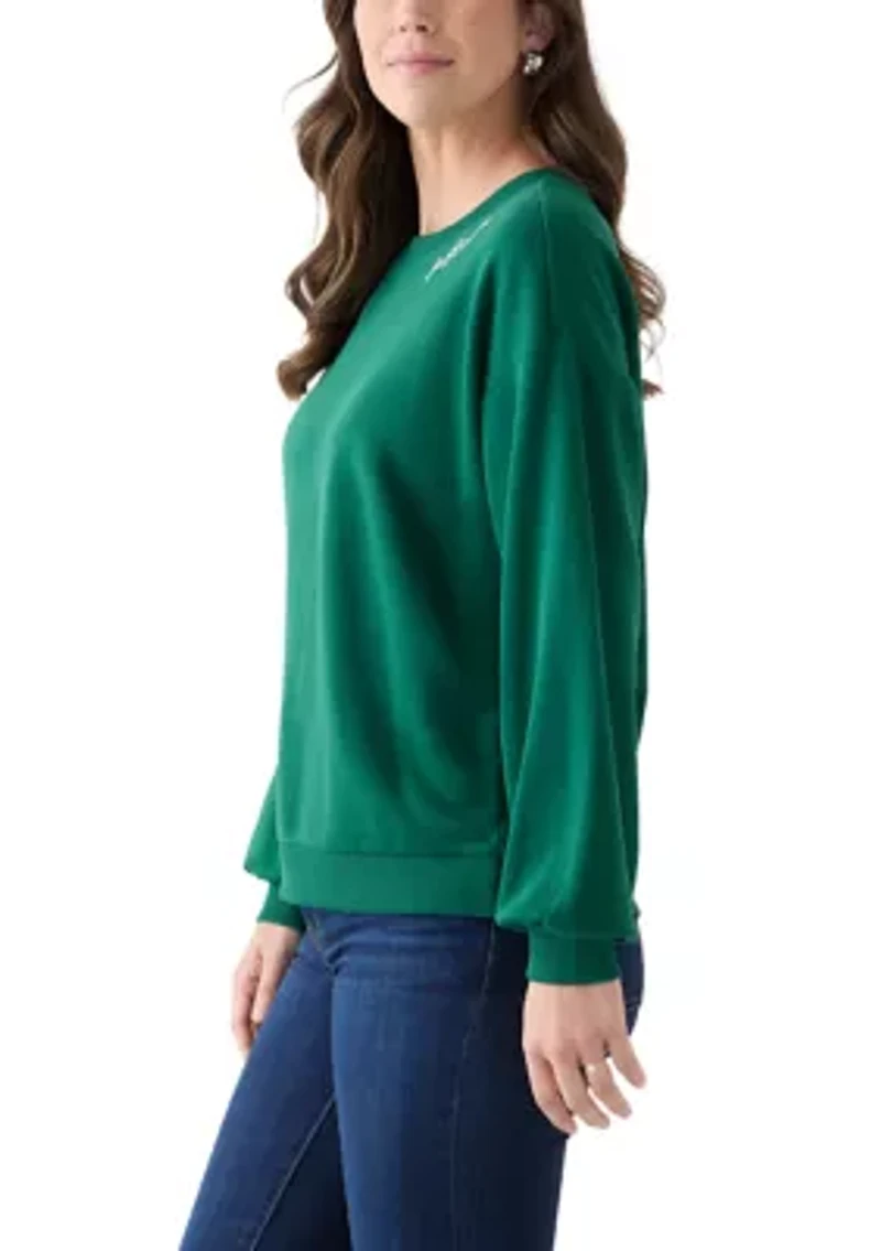 Women's Long Sleeve Embroidered Sweatshirt