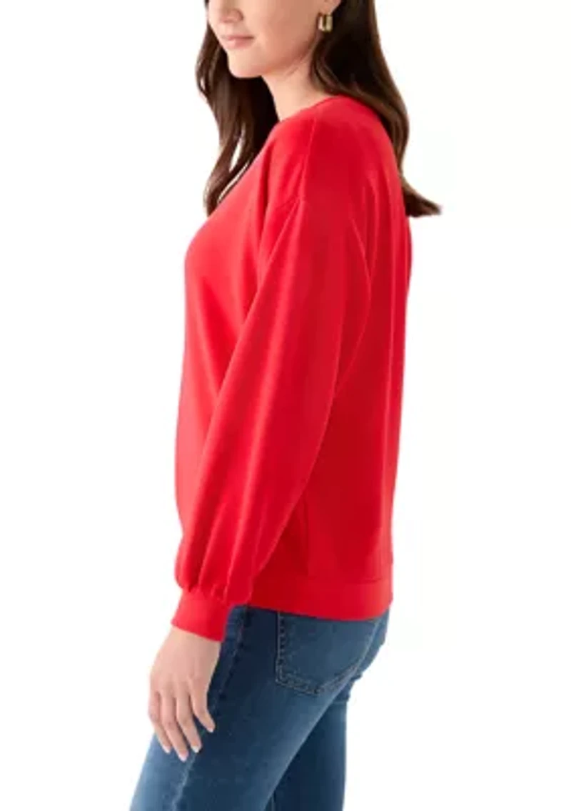 Women's Long Sleeve Embroidered Sweatshirt