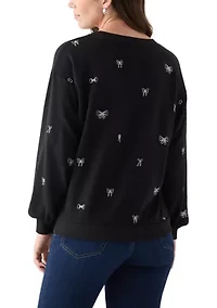 Women's Long Sleeve Embroidered Sweatshirt