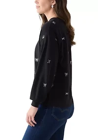 Women's Long Sleeve Embroidered Sweatshirt