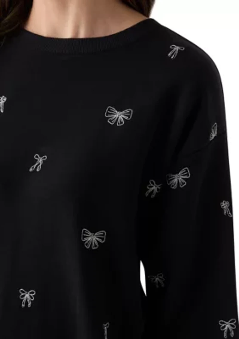 Women's Long Sleeve Embroidered Sweatshirt
