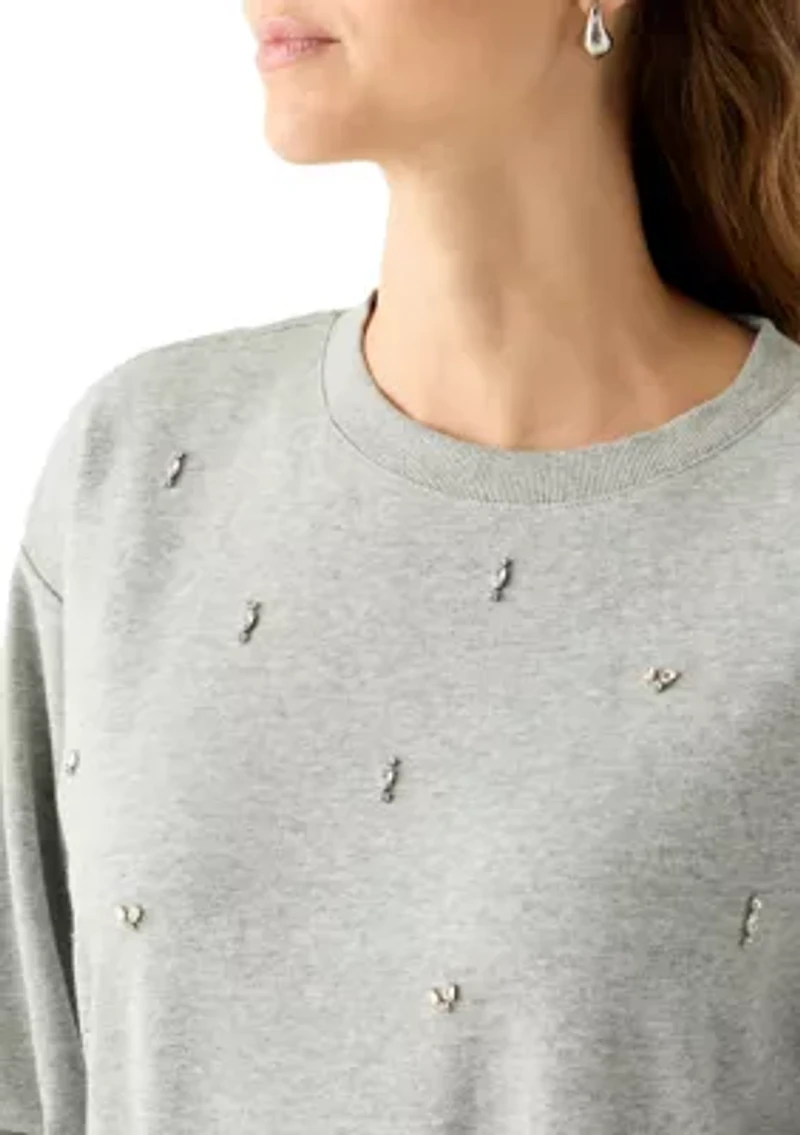 Women's Jewel Embellished Sweatshirt