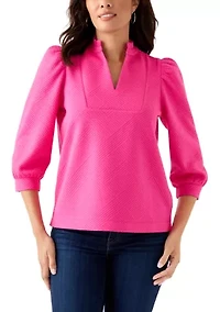 Women's Jacquard Long Sleeve Knit Top
