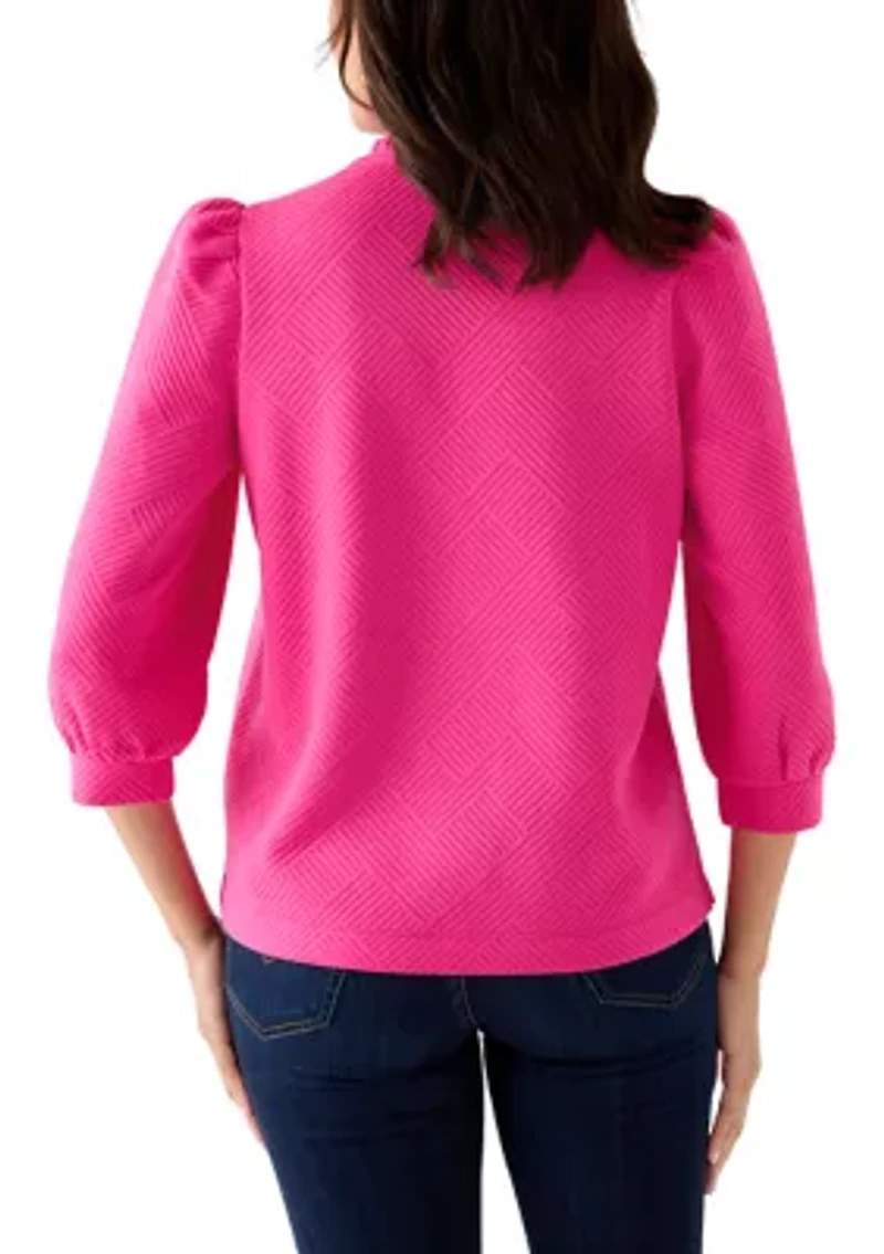 Women's Jacquard Long Sleeve Knit Top
