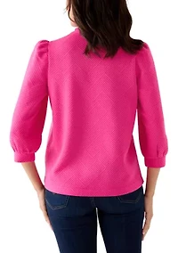 Women's Jacquard Long Sleeve Knit Top