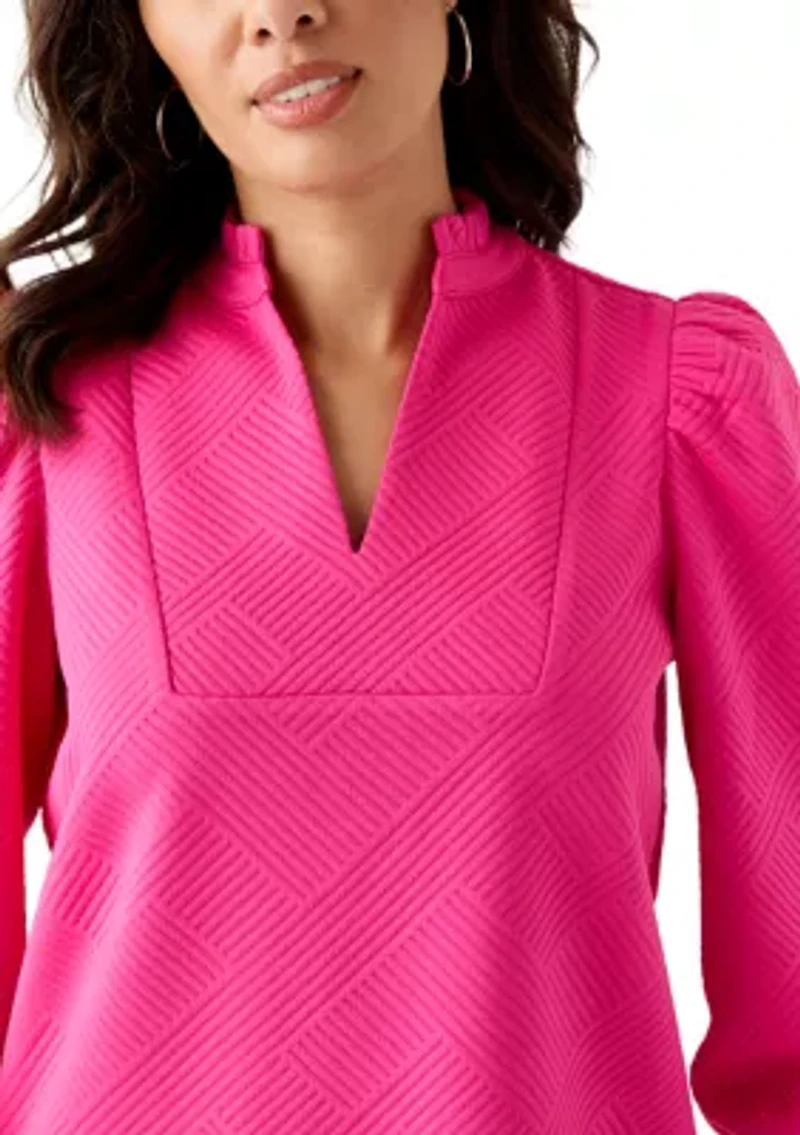 Women's Jacquard Long Sleeve Knit Top