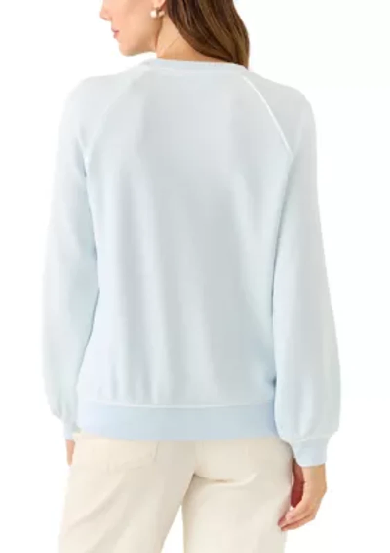 Women's Long Sleeve Raglan Crew Neck Sweatshirt