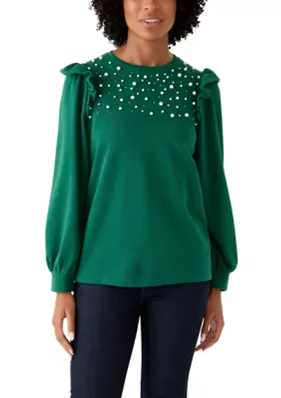 Women's Ruffle Embellished Top