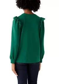 Women's Ruffle Embellished Top