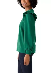 Women's Ruffle Embellished Top