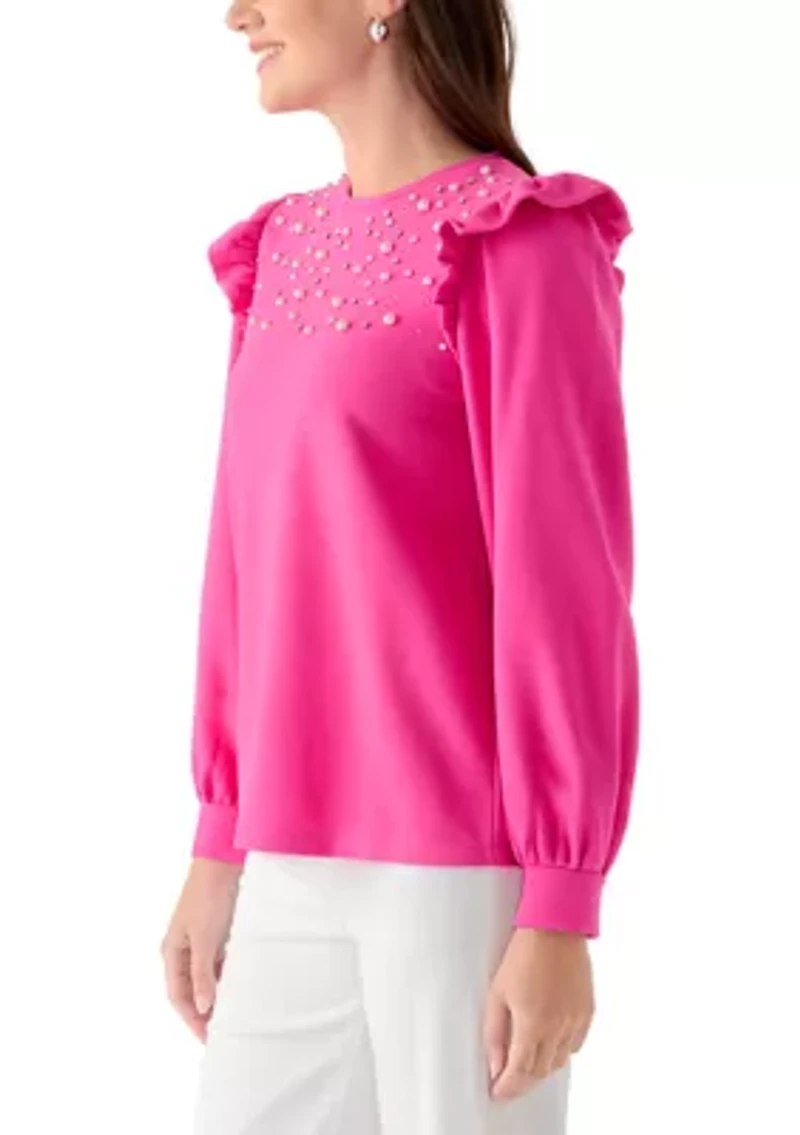 Women's Ruffle Embellished Top
