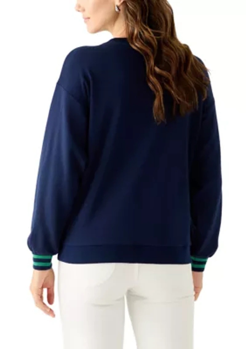 Women's Long Sleeve Patch Sweeper Pullover