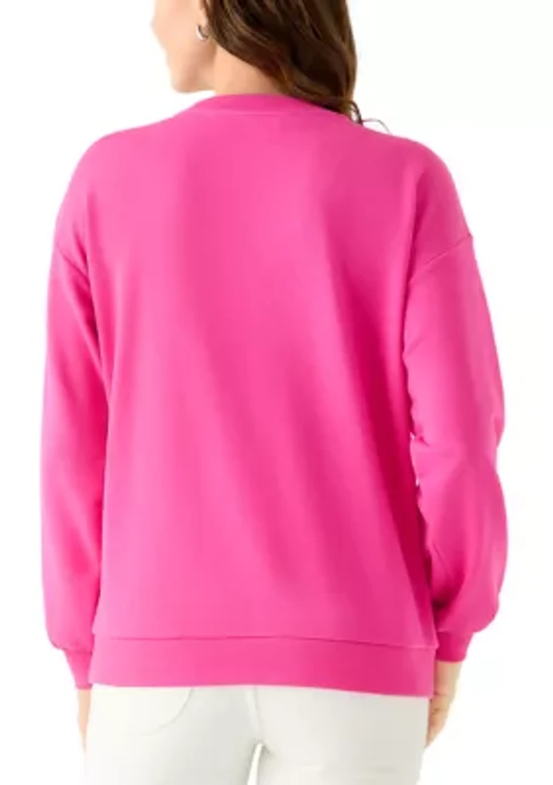 Women's Long Sleeve Patch Sweeper Pullover