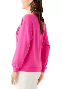 Women's Long Sleeve Patch Sweeper Pullover