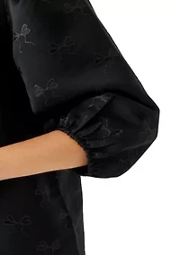 Women's 3/4 Puff Sleeve Jacquard Top