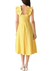 Women's Sleeveless Embroidered Ruffle Dress