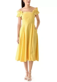 Women's Sleeveless Embroidered Ruffle Dress