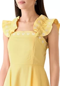 Women's Sleeveless Embroidered Ruffle Dress