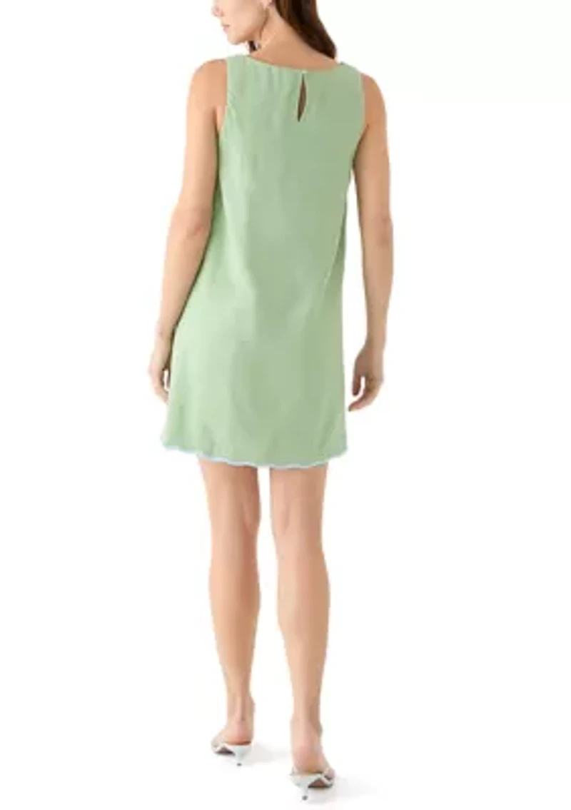 Women's Sleeveless Scallop Shift Dress