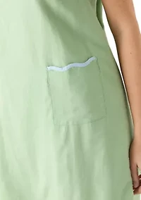 Women's Sleeveless Scallop Shift Dress