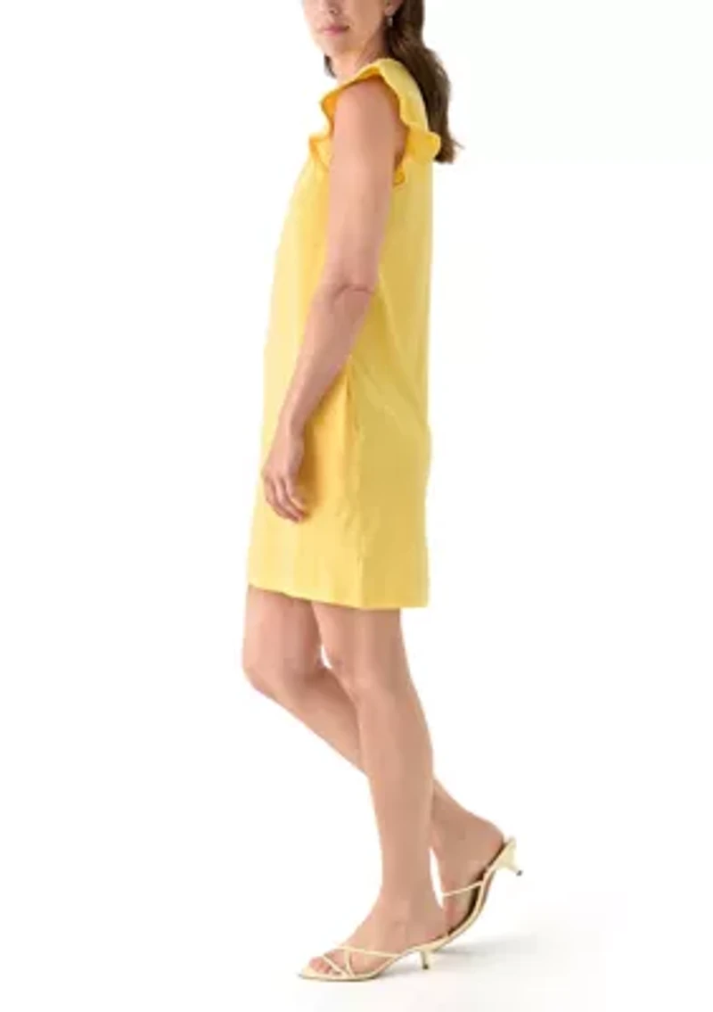 Women's Flutter Sleeve Trim Dress
