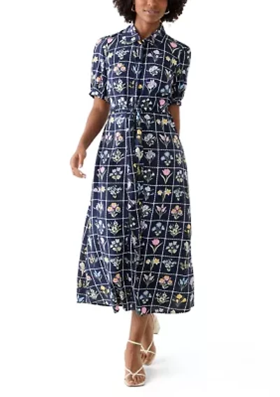Women's Short Sleeve Belted Shirtdress