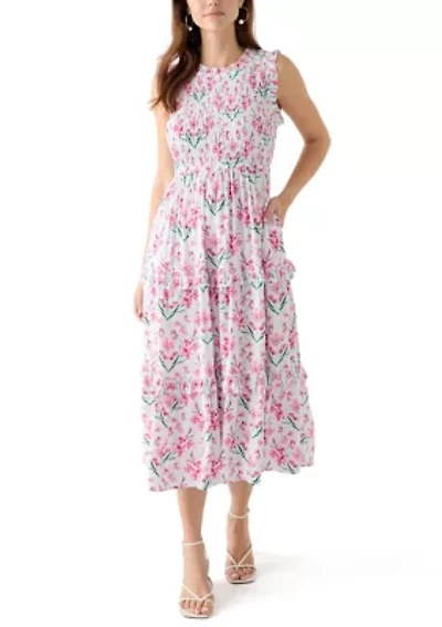 Women's Sleeveless Midi Smock Dress