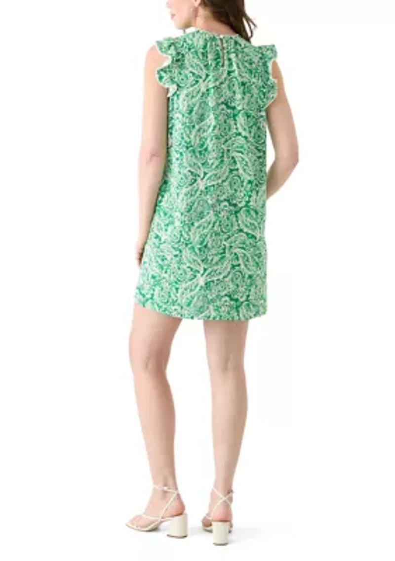 Women's Sleeveless Flutter Trim Dress