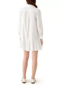Women's Short Sleeve Flounce Shirtdress