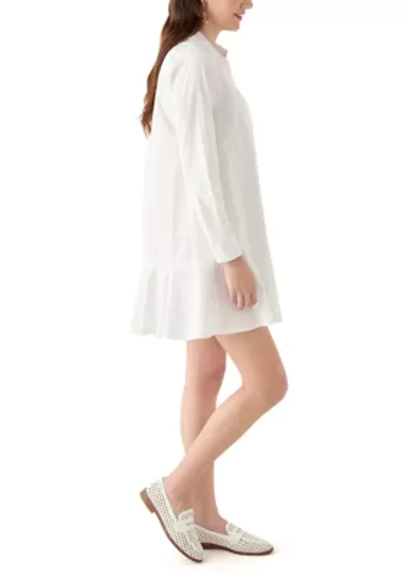 Women's Short Sleeve Flounce Shirtdress