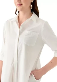 Women's Short Sleeve Flounce Shirtdress