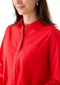 Women's Short Sleeve Flounce Shirtdress