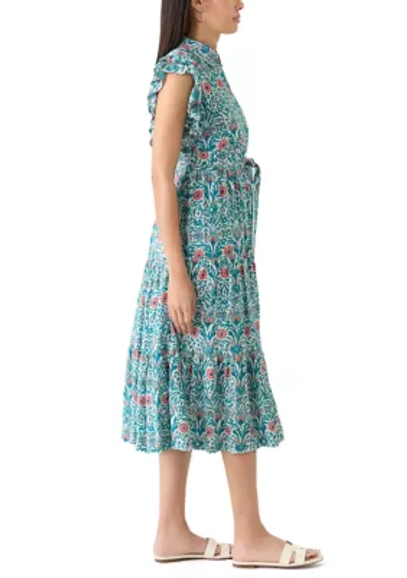 Women's Flutter Sleeve Floral Dress