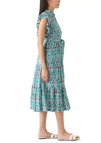Women's Flutter Sleeve Floral Dress