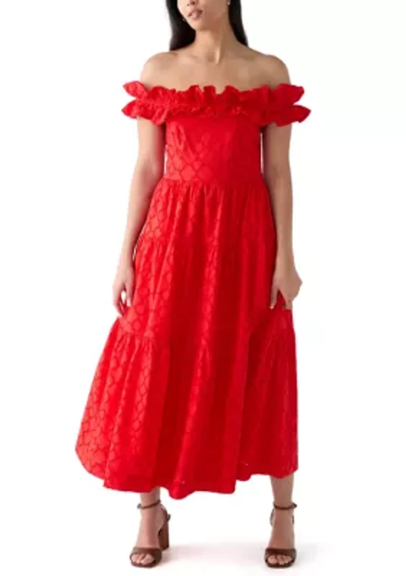 Women's Off the Shoulder Midi Dress